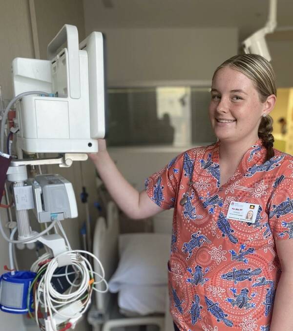 Mia is the first school-based trainee to work in the coronary care ward at the Tamworth hospital. Picture supplied