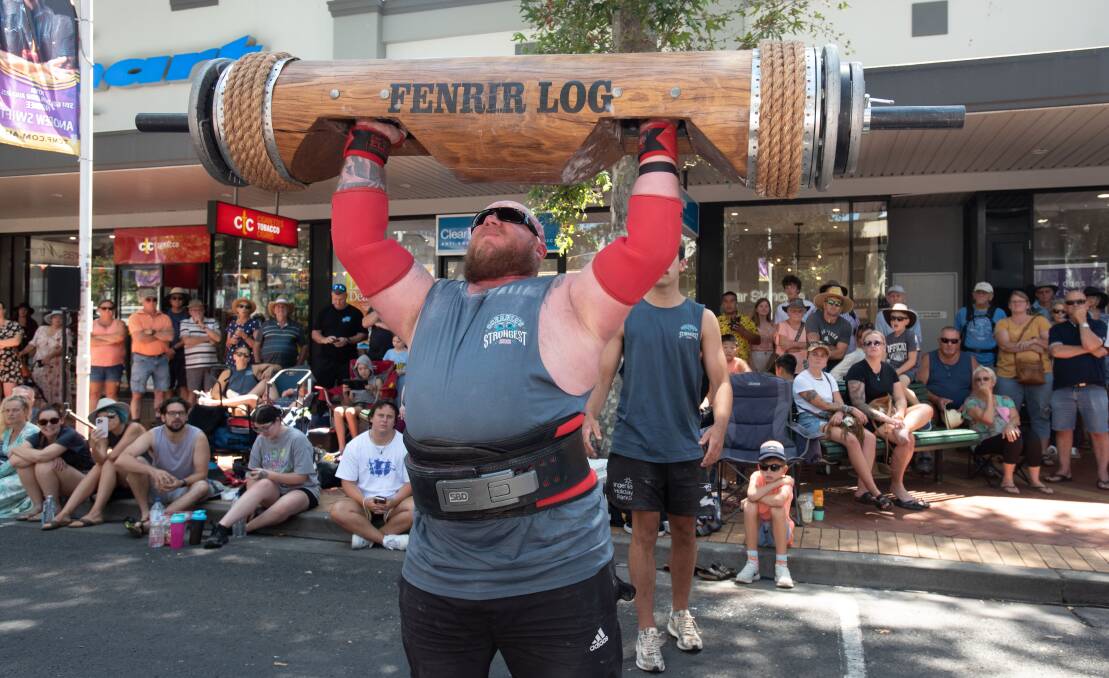 The competition involved weight lifting, carrying logs and pulling cars. Picture by Peter Hardin