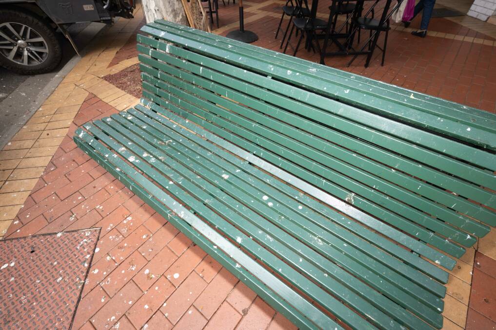 Café owners told the Leader the amount of bird droppings on Peel Street can be off-putting to customers looking to enjoy a coffee outside. Picture by Peter Hardin