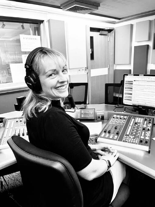 Anna Moulder on her last day in the ABC studio. Picture by Belinda Hanlon