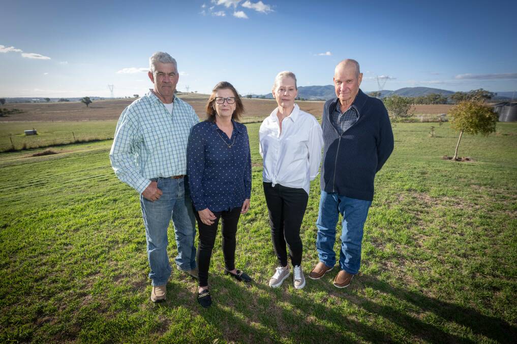 Barry and Lyn Parton, and their neighbours Dixie and Tony Ernst want to stop the installation of hundreds of lithium batteries in three BESS projects, that would surround their properties. Picture by Peter Hardin