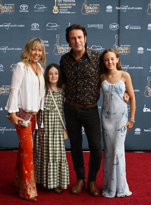 Tamworth's own Felicity Urquhart and musical partner Josh Cunningham with Felicity's daughters. Picture by Gareth Gardner