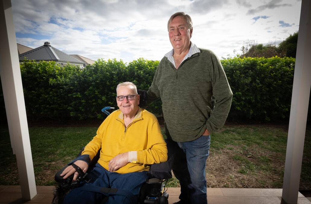 Bob Drew and his good friend and former NSW Police colleague Wayne Biffin are looking forward to the Benefit for Bob which will be held in Tamworth on May 17. Picture by Peter Hardin