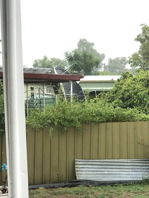 Heavy rain: A thunderstorm wreaked havoc in Gunnedah on Australia Day. 