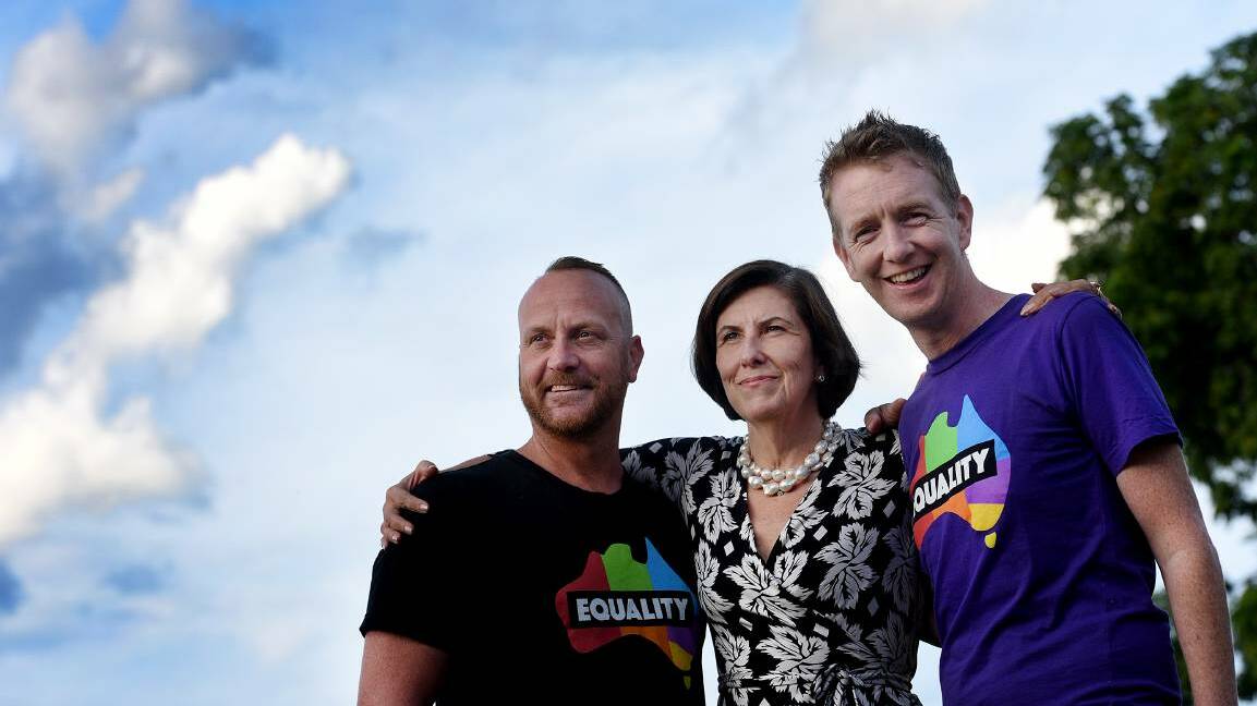 PERSONAL STORIES: Daniel Kowalski, Janine Middleton and Tiernan Brady shared their stories with an 80-strong Tamworth crowd at a recent marriage equality forum in the city. Photo: Gareth Gardner 140317GGE02