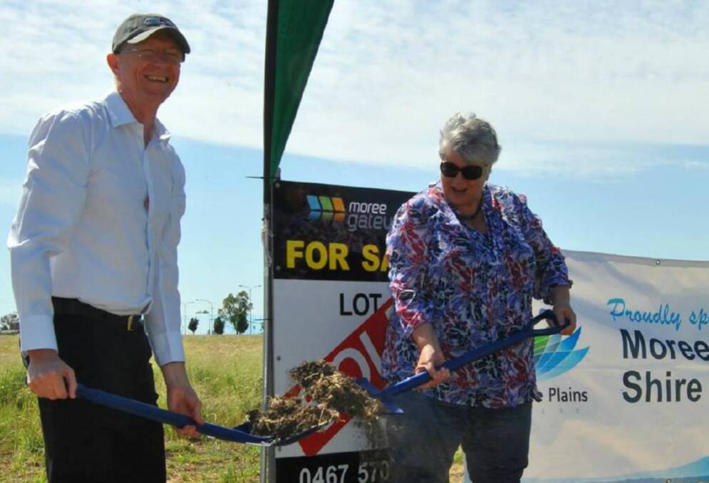 Black soil: Puma Energy Australia general manager Ray Taylor and mayor Katrina Humphries turned the sod on Wednesday.