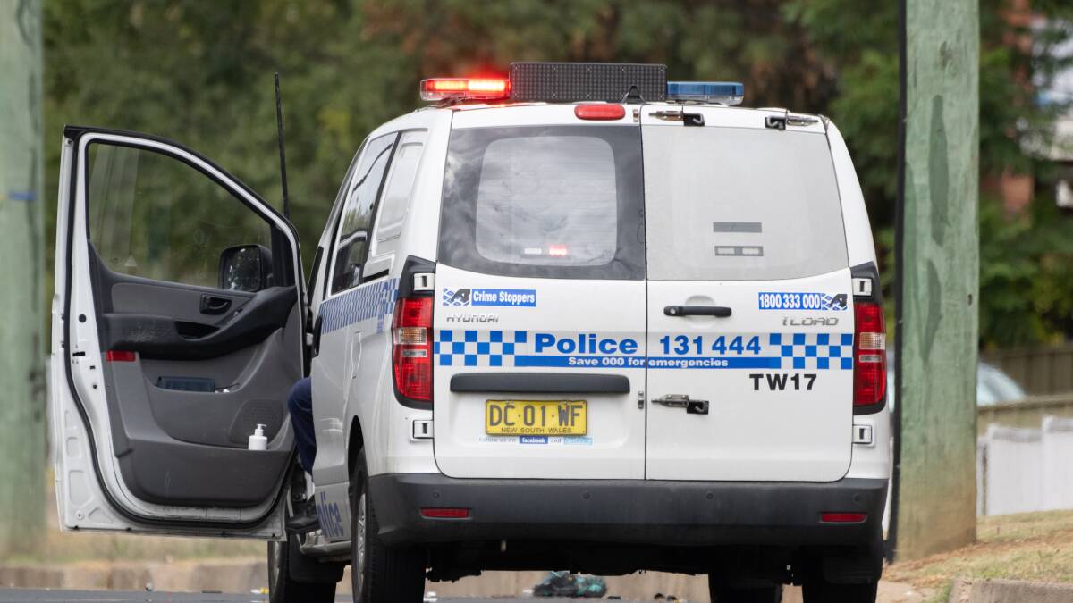 Police established a crime scene in Jean Street, Tamworth. Picture by Peter Hardin.