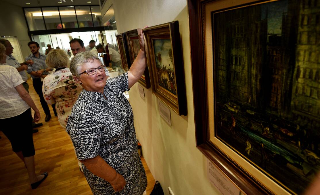 Unveiling: The niece of Smoky and Dot Dawson, Judy Lipman, was at the unveiling at the Tamworth Regional Art Gallery. Photo: Gareth Gardner 270117GGBO105