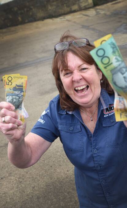 COW CAME CALLING: Kootingal woman Julie Halloran is over the moon after winning $50,000 on Sunrise's Cash Cow. Photo: Geoff O'Neill 220716GOC01