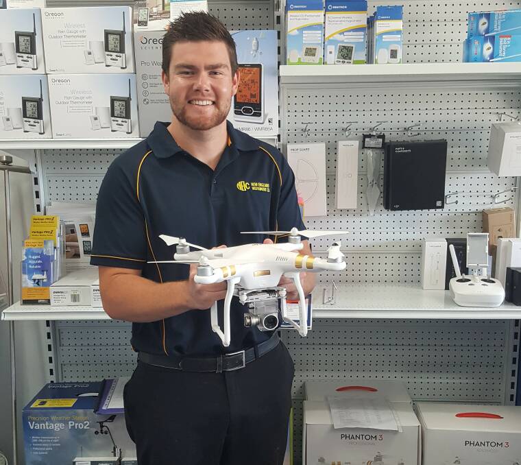Something for everyone: Specialising in quality brand products for the hobbyist and professional New England Instrument Co has Minelab metal detectors and DJI drones like this one held by Jason Simmons.