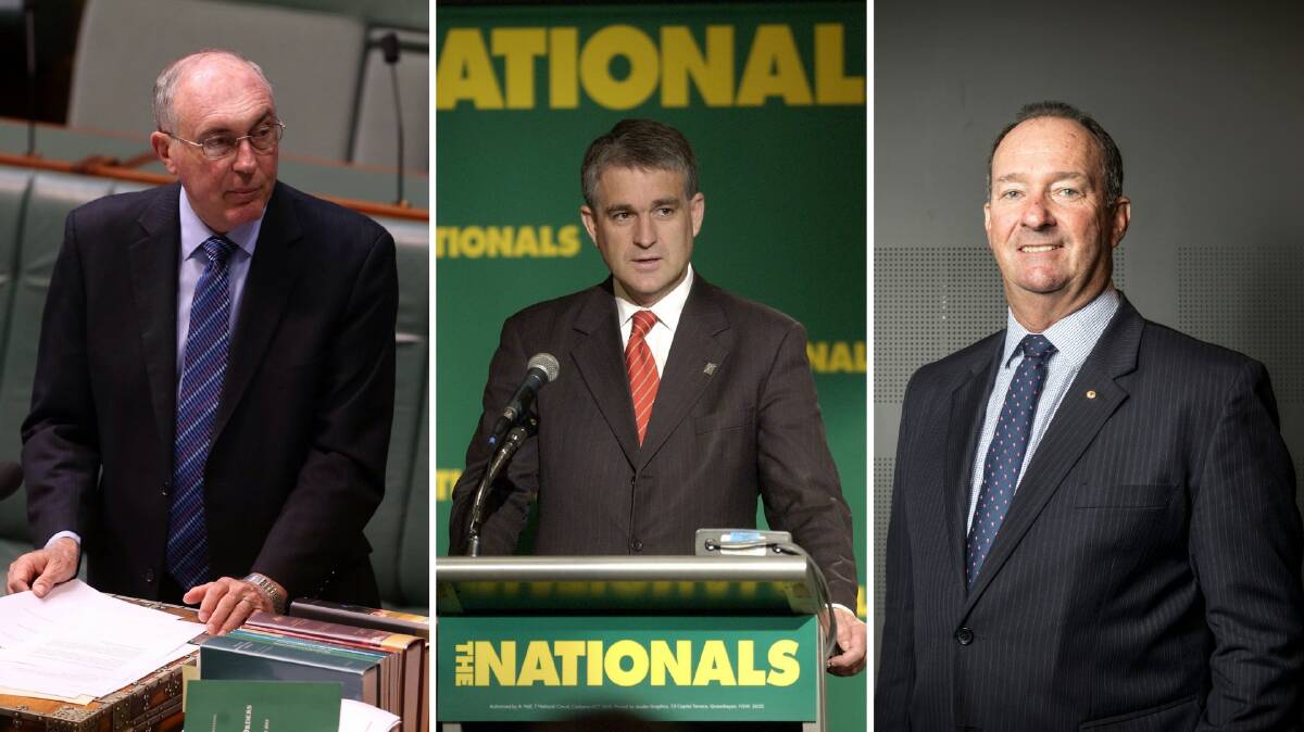 FORMER LEADERS: Warren Truss, John Anderson and Mark Vaile. Photos: File