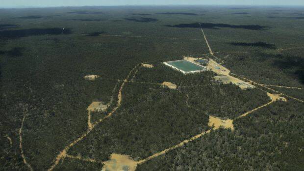 Part of the Narrabri gas project in the Pilliga State Forest where Santos hopes to drill as many as 850 wells. Photo: Dean Sewell