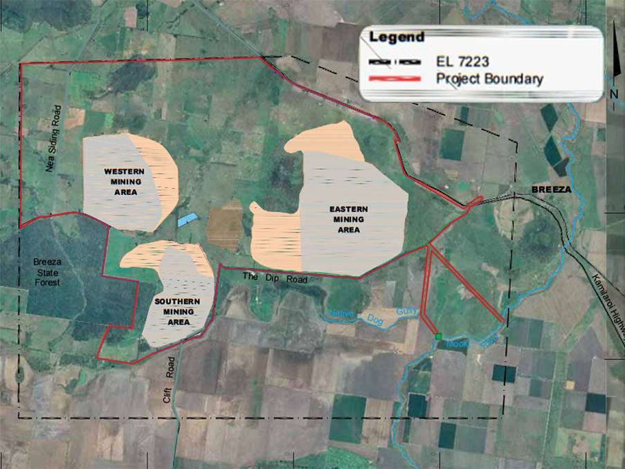 The proposed Shenhua coal mine site, just west of Breeza.