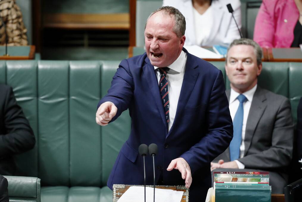 WORKING HARD: Barnaby Joyce said his electorate got more of the pie because of hard work and representation. Photo: Alex Ellinghausen