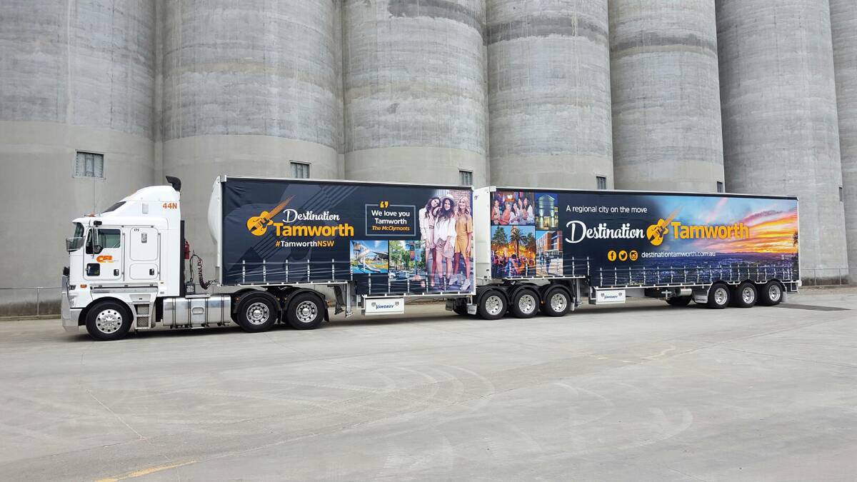 MOVING BILLBOARD: The Tamworth truck will take the Destination Tamworth brand across the country. If you see it, make sure you get a picture.