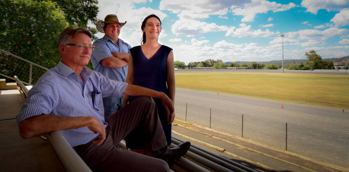 NEW CHAPTER: Brett Nies, showground committee member Brent Townsend and Hilary Thornberry look forward to the future. Photo: Simon McCarty