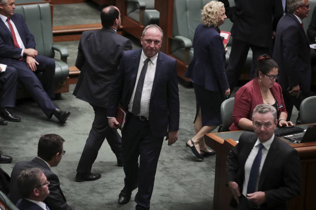 ON LEAVE: Barnaby Joyce has taken another lot of personal leave. Photo: Alex Ellinghausen