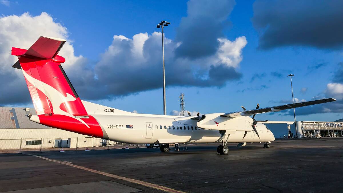 One of QantasLink's Bombardier Q400s, which will be refurbished in Tamworth