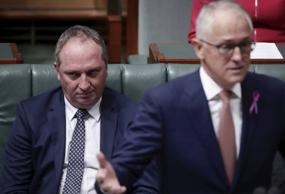DIRTY LOOK: Barnaby Joyce has another relationship on the rocks. Photo: Alex Ellinghausen