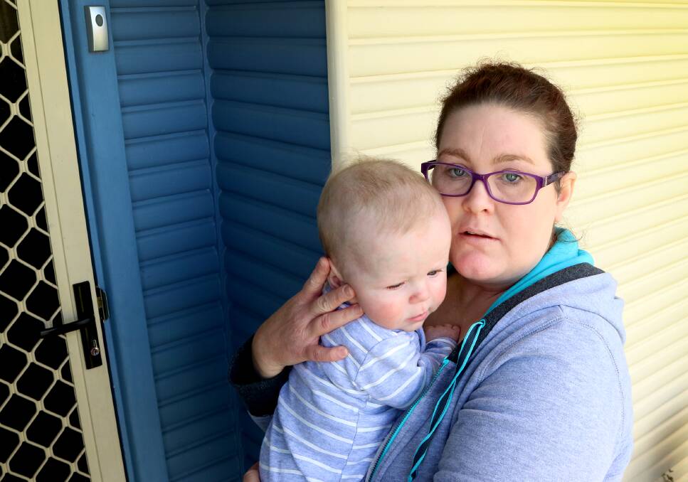 WHAT'S THE RISK: Melanie Tulley and her four and a half-month old son Chayce at their Kootingal home. Photo: Gareth Gardner 080916GGA02