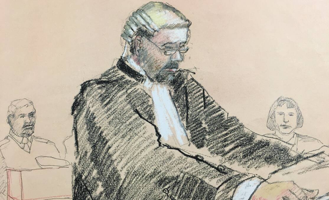 COURT: A newspaper sketch of proceedings inside the Hobart Supreme Court during Martin Bryant's case. Bryant pleaded guilty to killing 35 people.