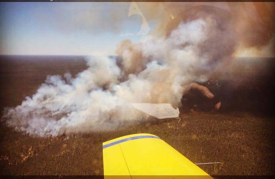 Challenging conditions: An aerial shot of the massive fire in the Pilliga forest, captured by crews in a Rural Fire Service firefighting aircraft on Wednesday. Photo: NSW RFS