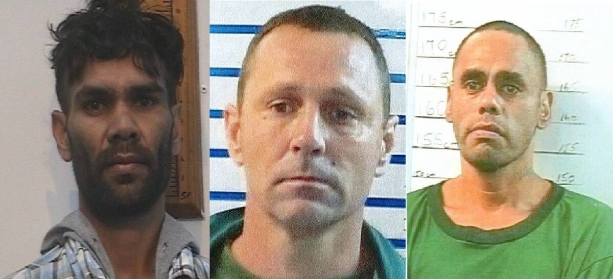 Escapees: From left, Marcus Buchanan, Steven Barber and Paul Dunn all escaped from Glen Innes Correctional Centre in 2015, 2016 and 2017.