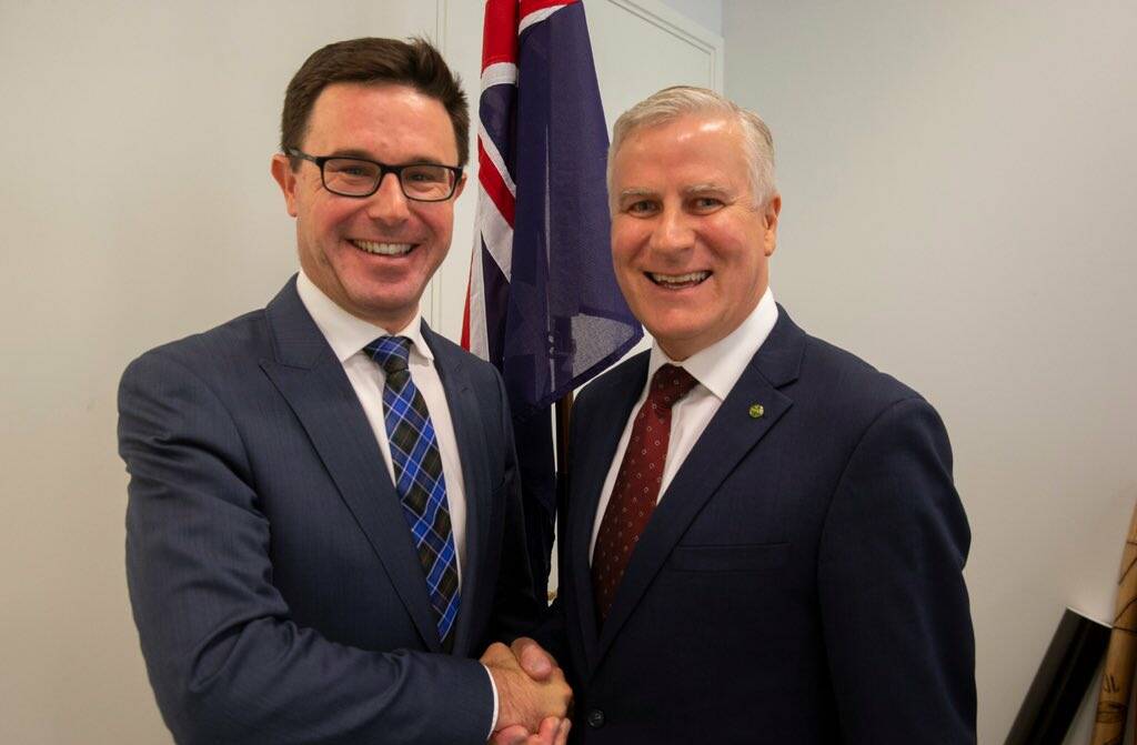 Leadership team: New Nationals deputy David Littleproud and party leader Michael McCormack. Photo: The Nationals