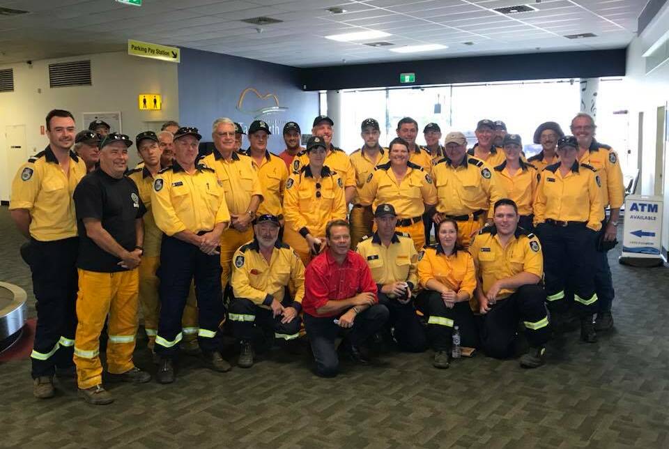 Heading home: Some of the Orana RFS firefighters in Tamworth on Friday after fighting the Bonnay blaze near Bundarra. Photo: NSW RFS Orana Team