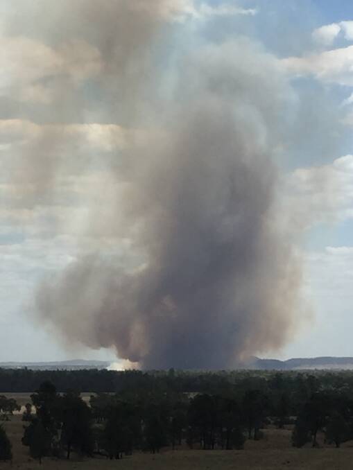 Fire emergency: The bushfire reported near Boggabri. Photo: Ashley Gardner