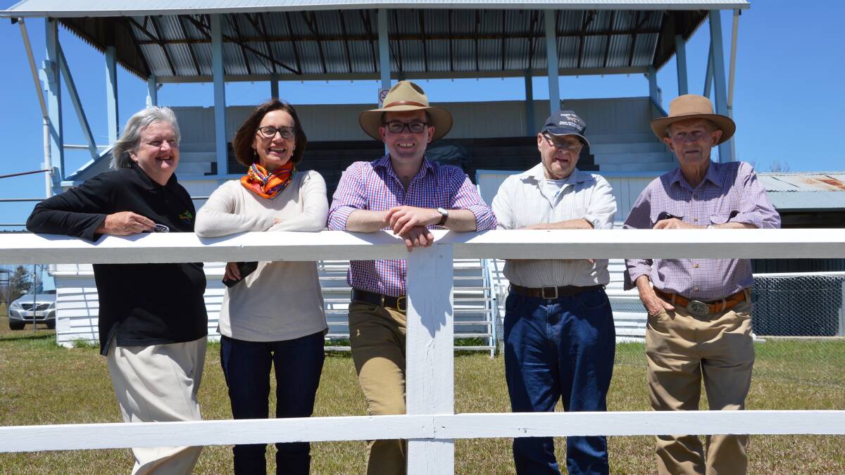 WINNING TEAMMATES: Deepwater Jockey Club Secretary Tricia Stack, left, Lindy Stevenson, Northern Tablelands MP Adam Marshall and Alex Robertson-Cuninghame and Don Macansh, patrons and past presidents and committee members, are all set for a huge January race day anniversary celebration of the Deepwater Jockey Club’s illustrious history.