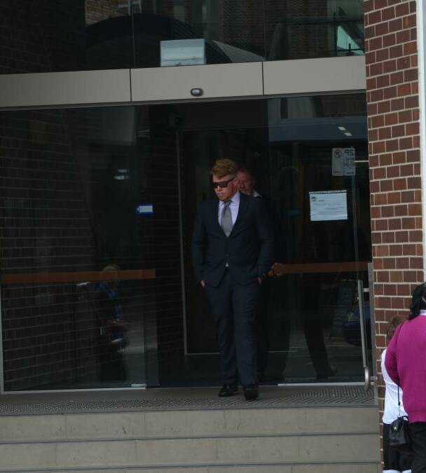 Commercial quantity: Marcus Crane walks out of Armidale court in 2016. He purchased drugs from Gallaher to on-supply to other dealers.