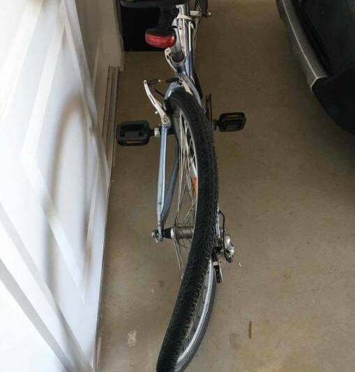 DESTROYED: Jeannine Lewis's bike after she was thrown three metres following the collision on Wahroonga Rd. Photo: Supplied