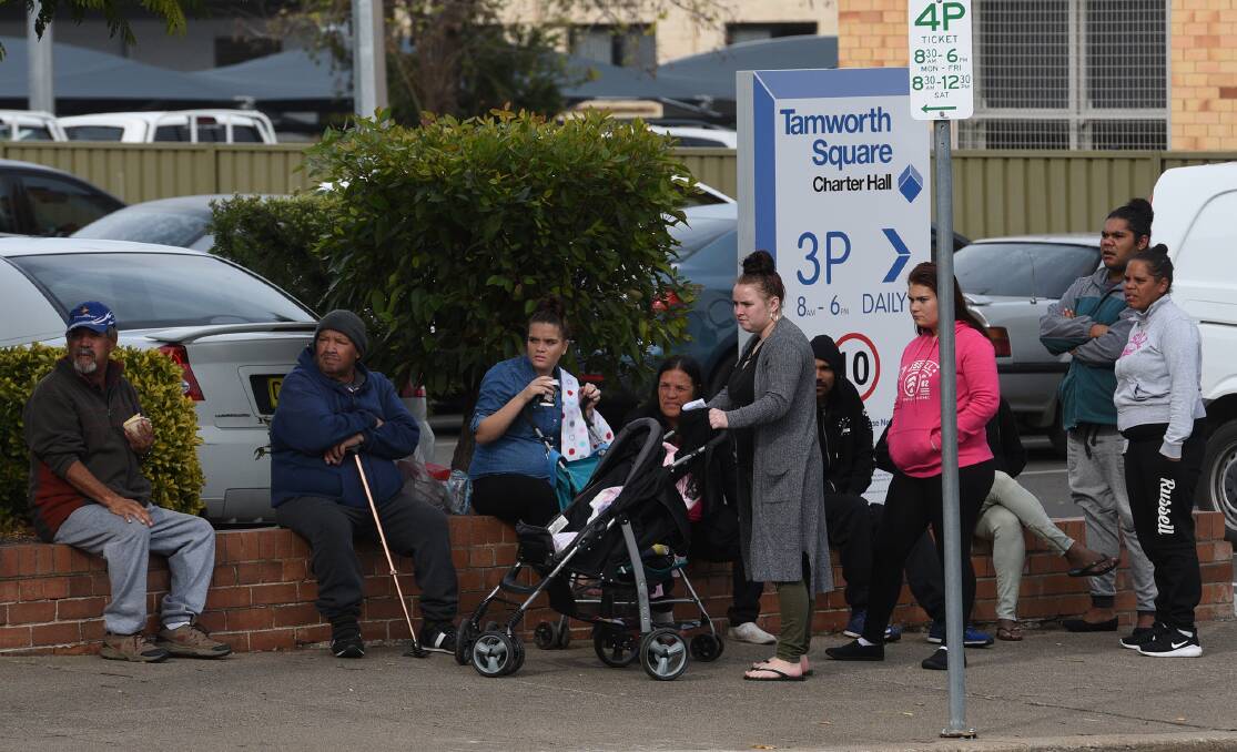 Opening day: Family and friends of Johann Morgan outside of Tamworth court on Tuesday for the start of the murder trial. Photo: Gareth Gardner