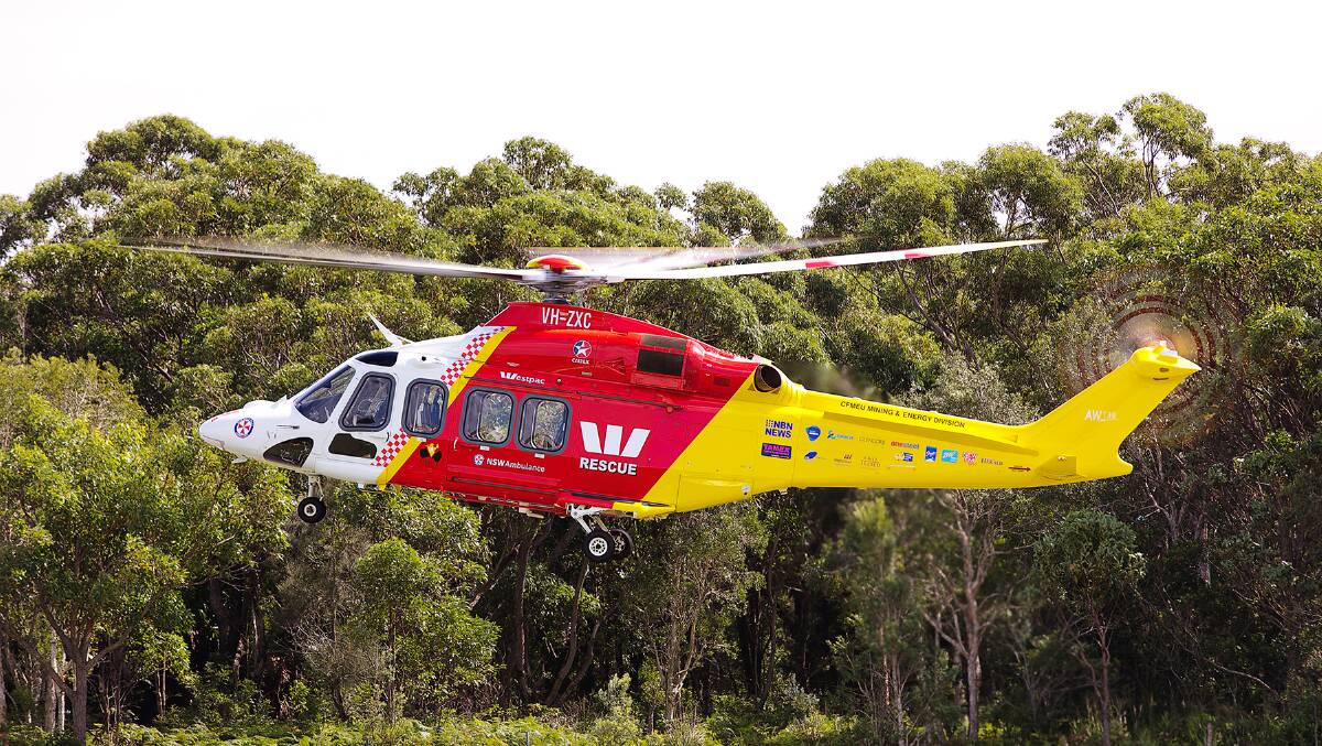 Aerial search: The Westpac Rescue Helicopter from Tamworth was tasked to assist in the search of the property near Attunga on Tuesday afternoon. Photo: File photo