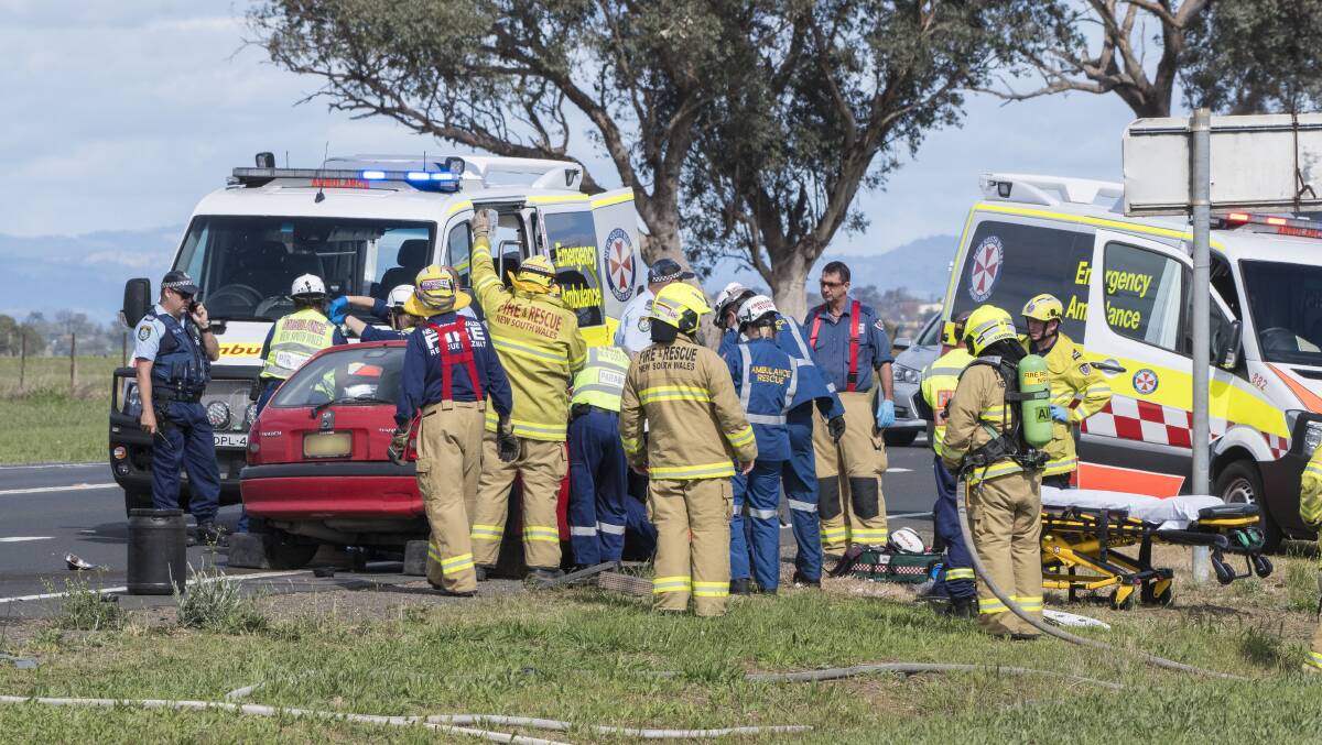 One man has been taken to hospital with critical head injuries. Photos: Peter Hardin