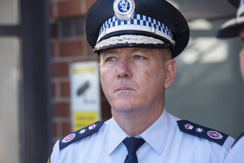 Work to be done: NSW Police Commissioner Mick Fuller in Tamworth in May to detail the review into regional policing. Photo: Peter Hardin