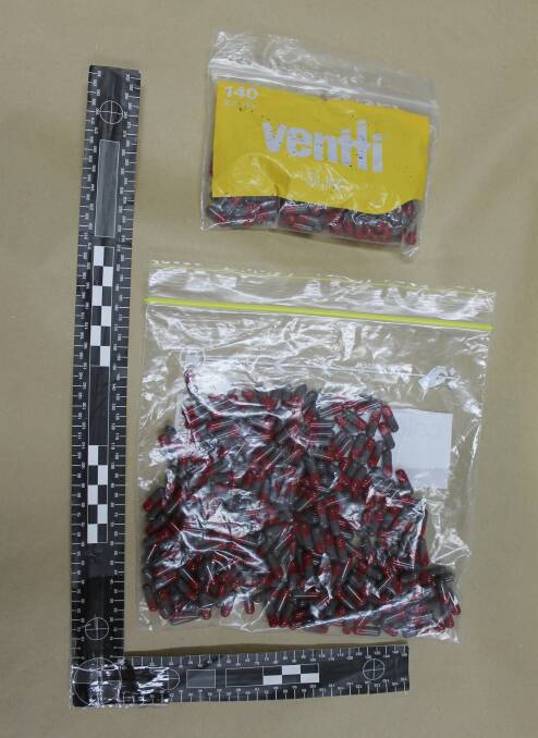 Evidence: The 200 capsules police allegedly seized.