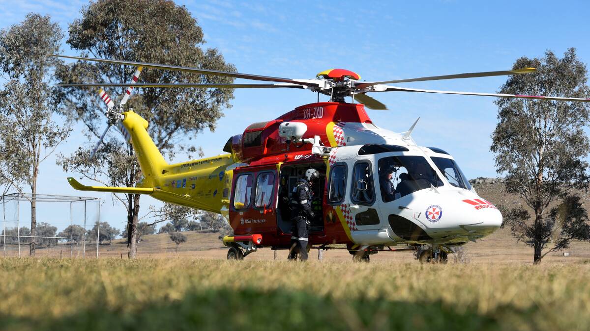 Emergency: The Westpac Rescue Helicopter was tasked from Tamworth. Photo: Gareth Gardner