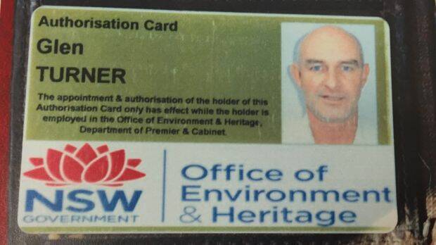 Deceased: Glen Turner's NSW office of Environment and Heritage authorisation card. 