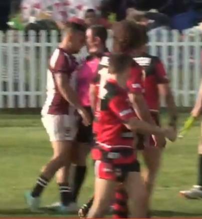 Ugly behaviour: West Lions player Sean Nean is facing criminal and contrary conduct charges over this alleged incident. 