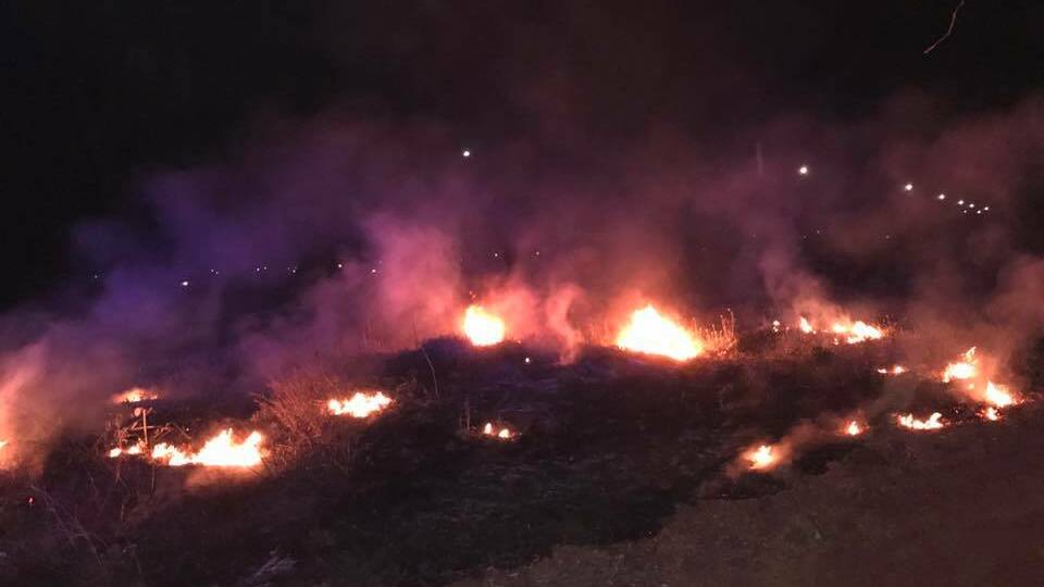 Dry conditions: The fire in Coledale on Monday. Photo: Fire and Rescue NSW