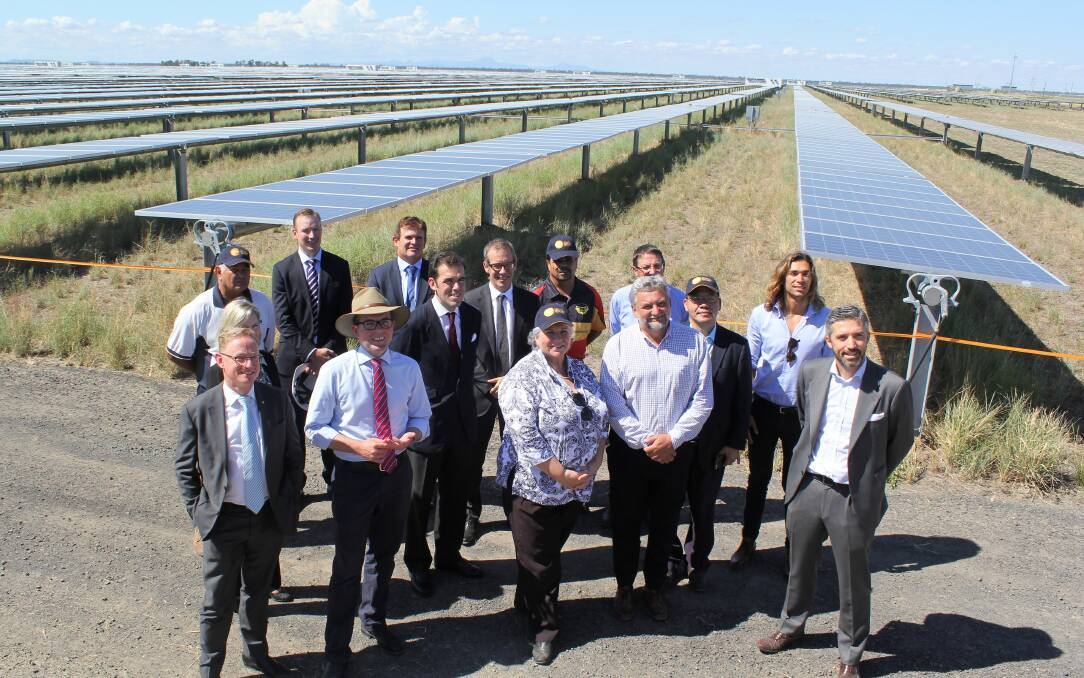BRIGHT FUTURE: The Moree Solar Farm, located 10km south of Moree, features 222,880 solar PV panels which can generate 145GWh of energy annually. A number of dignitaries attended the official opening of the farm on Friday.
