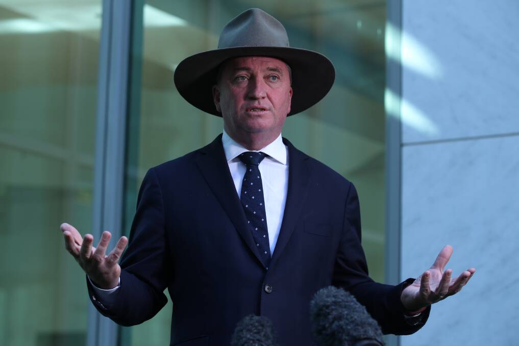 Minister for Agriculture and Water Resources Barnaby Joyce said the alleged water theft is an issue for NSW to deal with. Photo: Andrew Meares