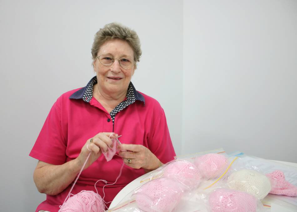 GET YOUR KNIT ON: Local Yvonne Argent is on the look out for knitters to help breast cancer patients. Photo: Vanessa Hhnke