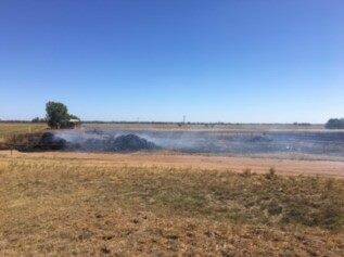 DAMAGE: The hay stack fire resulted in $80,000 of lost hay. Photo: Supplied