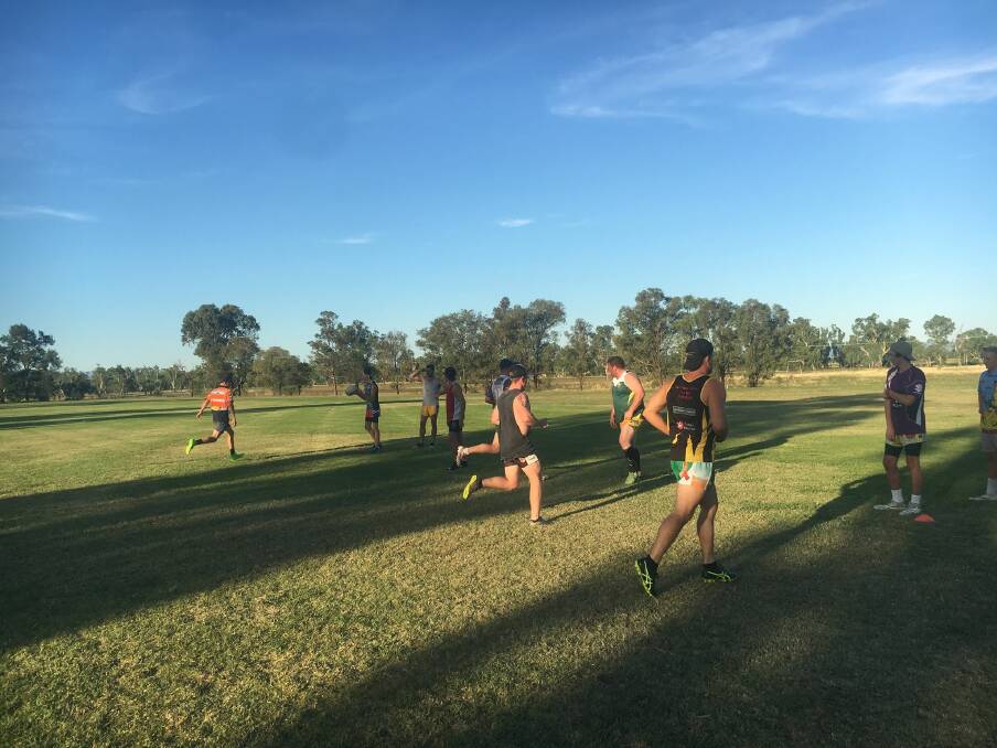 DOING THE HARD YARDS: The Boggabri Roos are preparing for the 2018 season with a tough pre-season training regime. Photo: Boggabri and District Rugby Club Facebook page