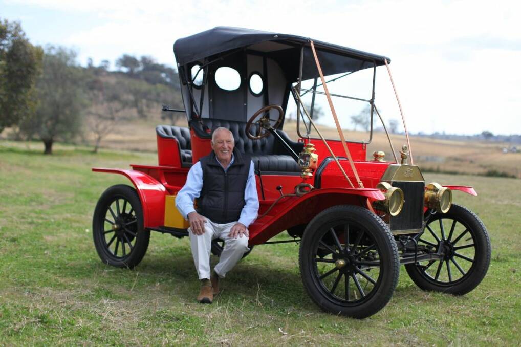COLLECTORS ITEM: Allan Wright with a 1910 T Model, one of many classic cars up for auction on Saturday. Photo: Supplied.