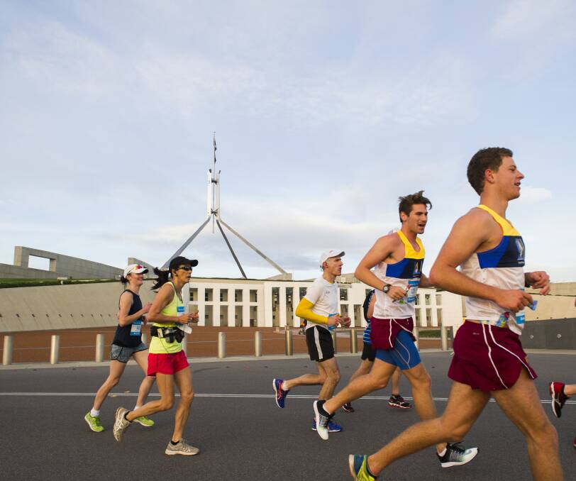 POWER RUN: When the Australian Running Festival comes to Canberra, it takes in the nation's top sites. Picture: Rohan Thomson