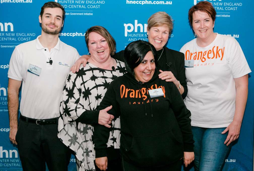 GET IN TO WIN: The finalists in the inaugural Pitch Night, including Pius X representative Ros Rose, second from left.
